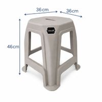 Nivalmix-Banqueta Nova Plastico -03-Cinza Claro - 1086 - Usual Utilidades-2518444